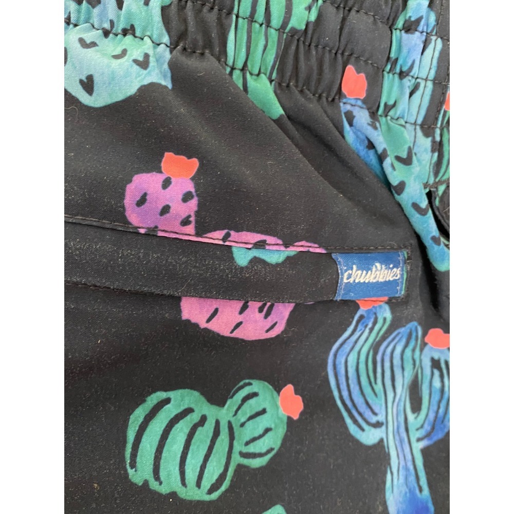 Chubbies Swim Trunks Mens Small Navy Blue Cactus Print 7" Inseam Mesh Lined - Picture 5 of 5